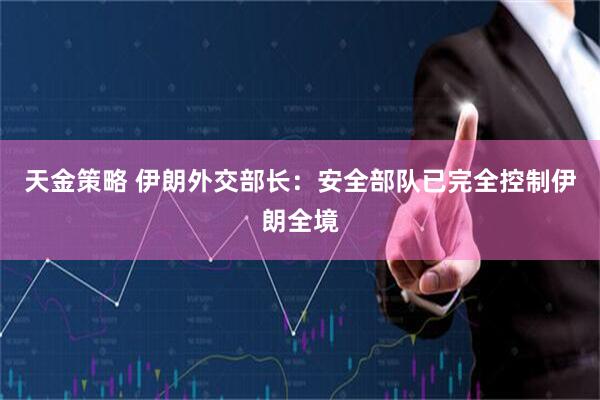 天金策略 伊朗外交部长：安全部队已完全控制伊朗全境